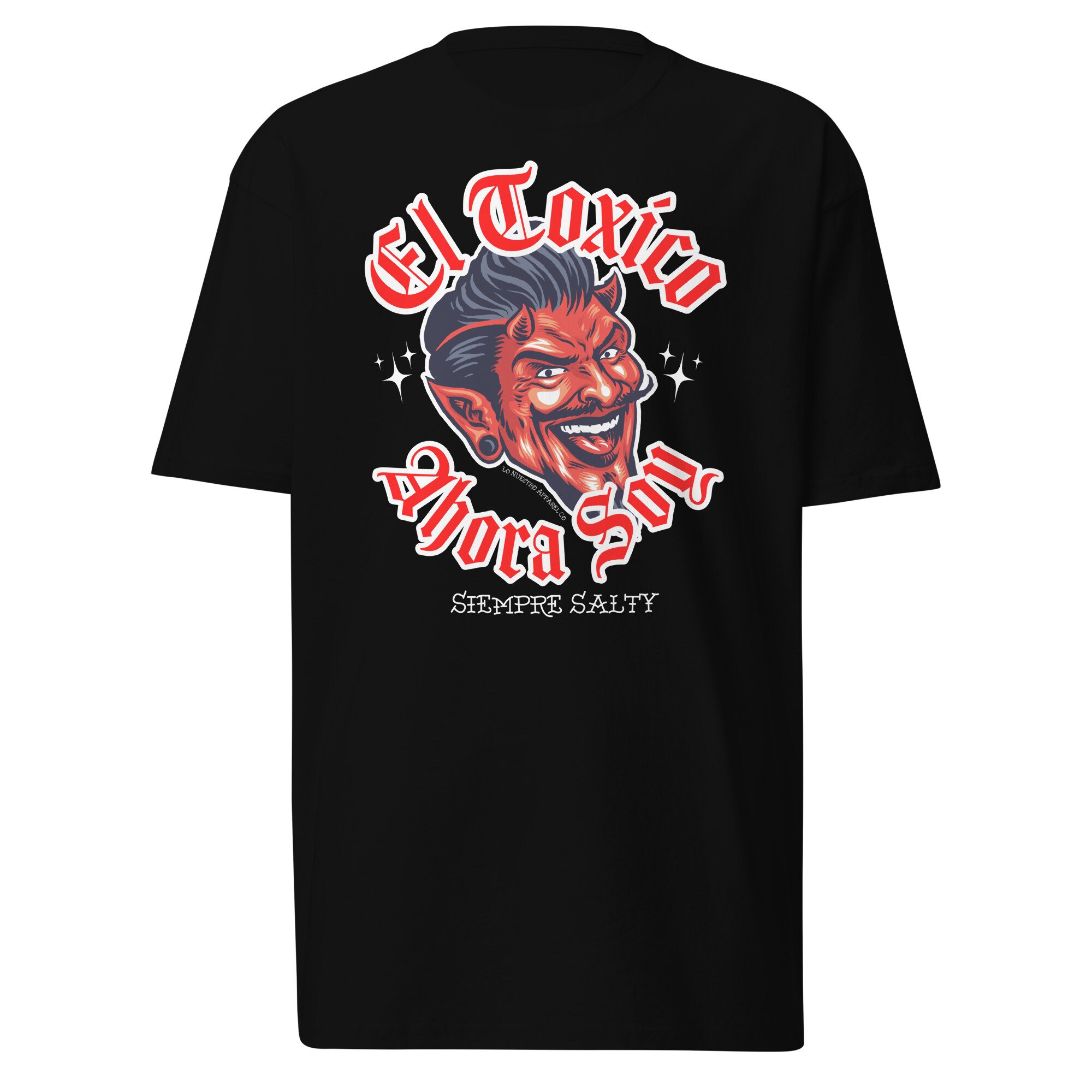 EL TOXICO PLAYERA NEGRA LOGO DIABLO EL TOXICO OFFICIAL EN BLANCO 100%  ALGODON