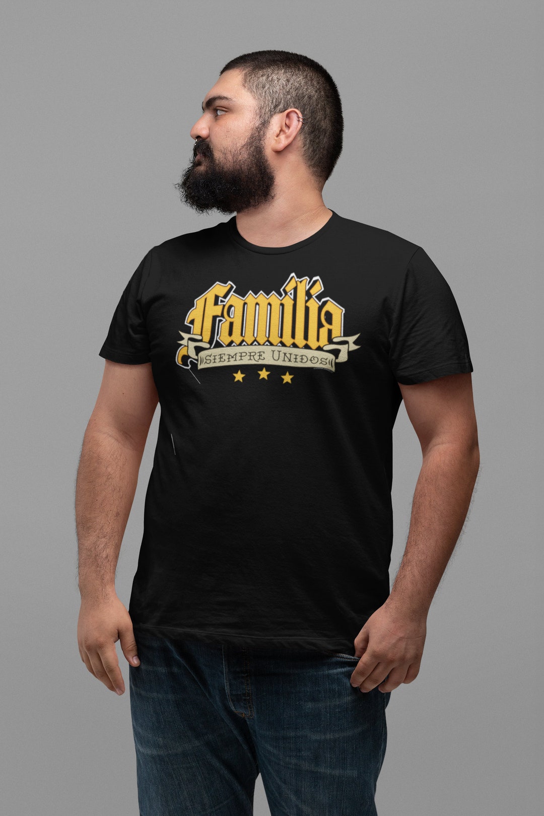 Herren T-Shirt 'La Familia' Copacabana Design – Regular Fit, 100% Baumwolle, Körperbetont