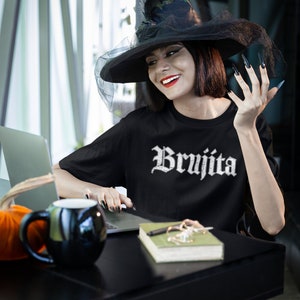 Brujita shirt, Brujita distressed tshirt, Bruja shirt, Halloween shirt women, Brujeria shirt, Halloween shirt, Bruja top, brujas shirt,