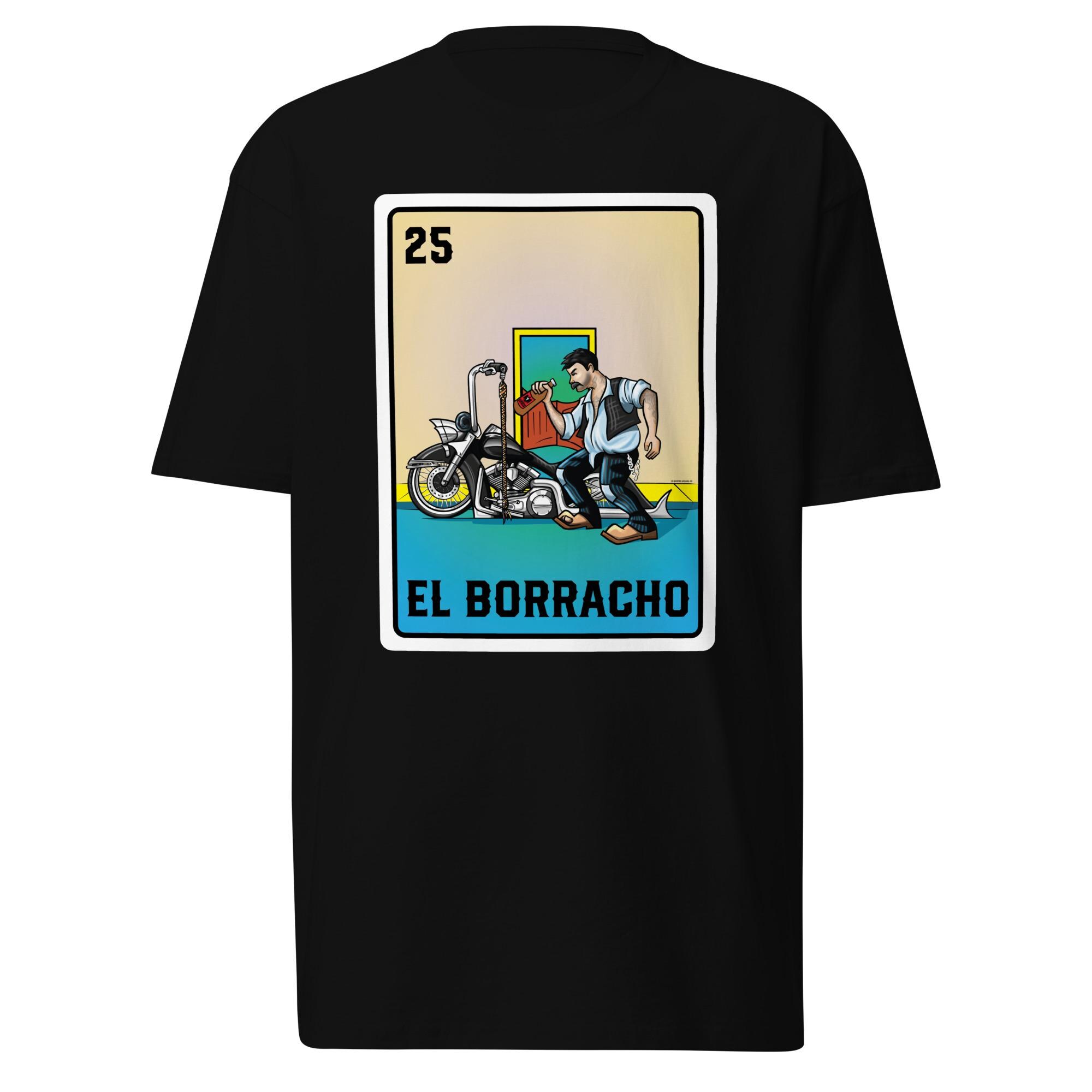 El Borracho T-Shirt, Funny Mexican Lotería Card Design, Premium Heavyweight Tee, Viclero Loteria Mens T-shirt, Gifts for Dad