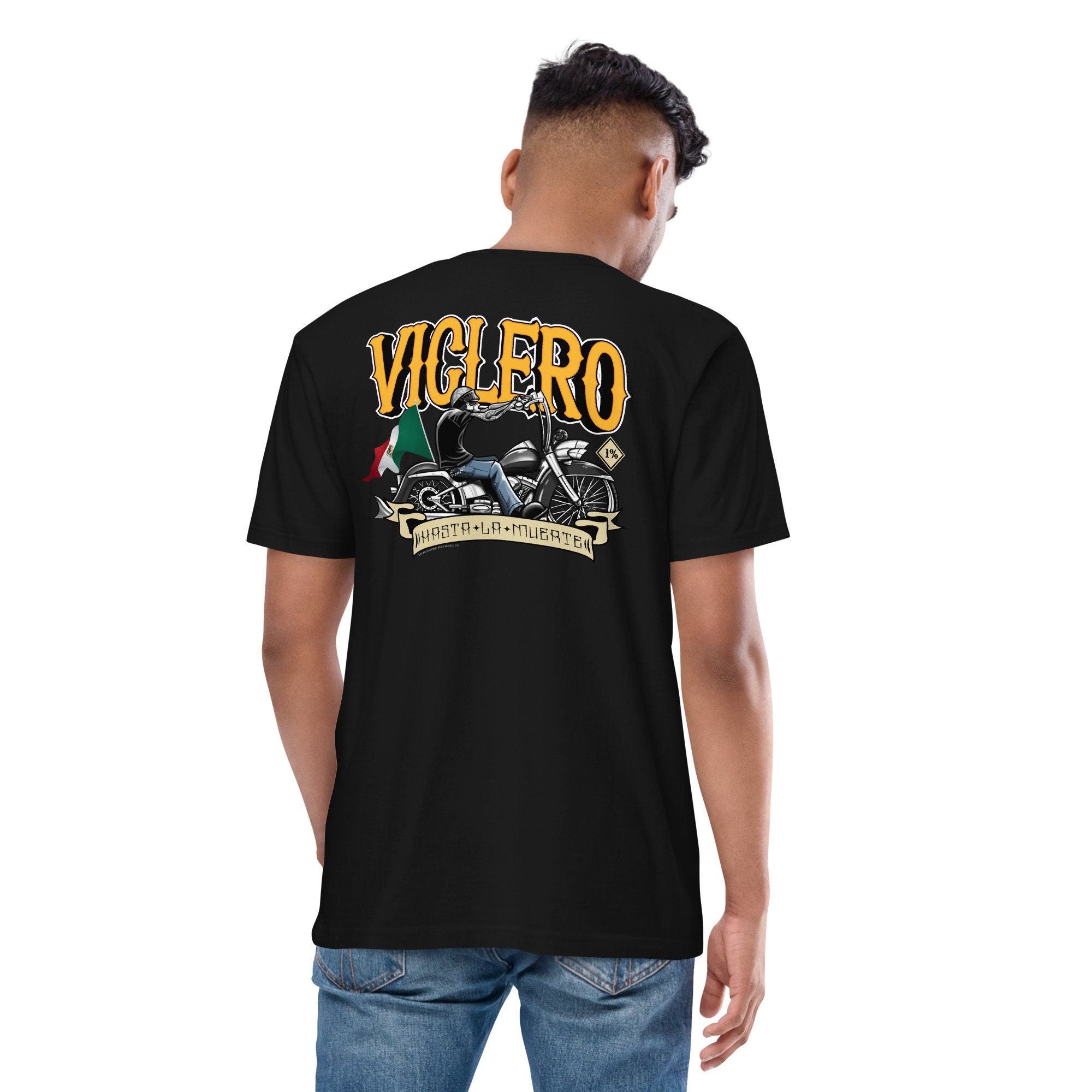 Viclero Hasta La Muerte front and Back Print Cotton Shirt, Motorcycle ...