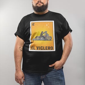 T-shirt El Viclero Loteria - T-shirt premium pesante per i Vicla Riders - Classico streetwear nero con design autentico della carta Loteria