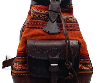 Handmade Leather Backpack for WomenPeruvian Crafts