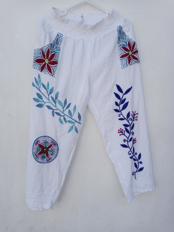Capri Pants for Women Hand Embroidered by Peruviann  People