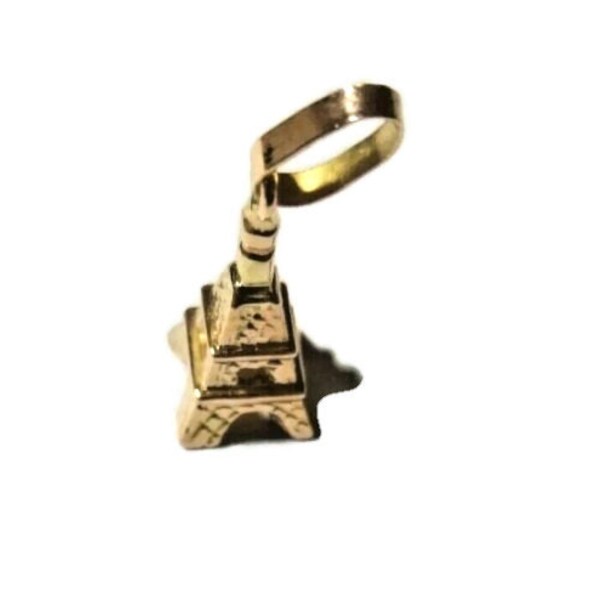 18kl Peruvian solid gold pendant - eiffel tower design