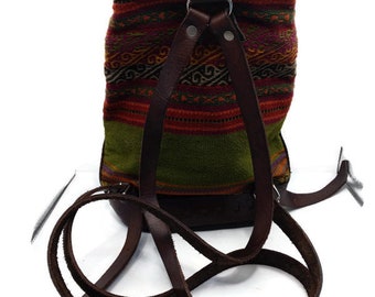 Sac à dos pour femme fait main en cuir de Cordillère des Andes Cusco