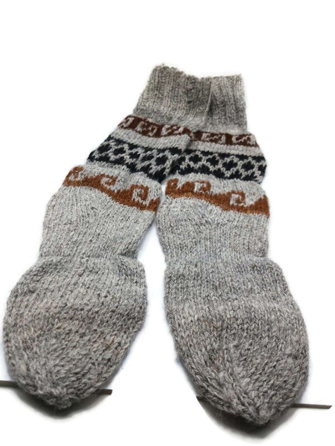 Leg Warmer Stockings Knitted in Multicolored Wool Handmade Etsy