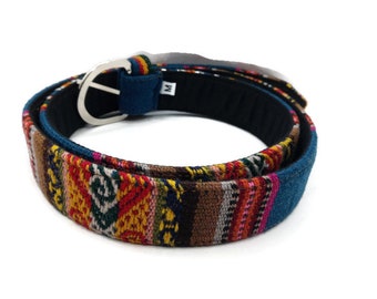 Handgemaakte unisex wol geweven riem uit Cusco, Peru