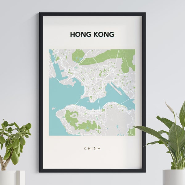 Printable Map of Hong Kong - Etsy