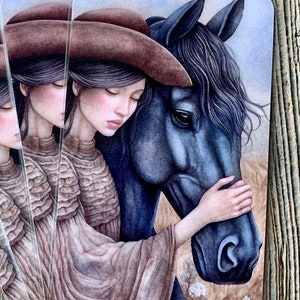 Défi économique à gratter de 50 ou 100 dollars | Enveloppe-caisse A6 à reliure budgétaire | Traqueur physique | Cowgirl américaine et cheval