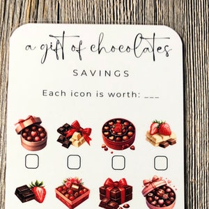 Laminated Chocolate Savings Challenge | A6 Budget Binder Cash Envelope Insert | Physical Tracker | Low Income | Checkbox Sinking Fund