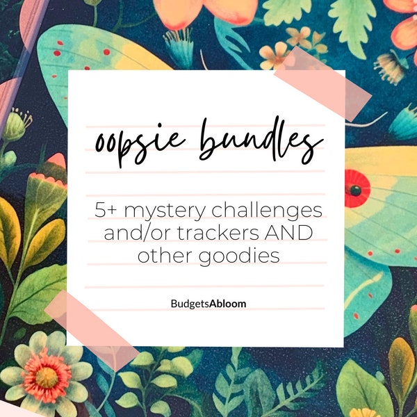 Oopsie Mystery Bundles | 5 Savings Challenges or Sinking Fund Trackers | Oops Cash Stuffing Goodies | Surprise | Lucky Dip | Random Cash