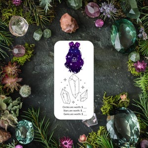 Zodiac Libra Laminated Savings Challenge | Budget Binder Cash Envelope | Physical Tracker | Choose your own amount | Gemstone and Crystals