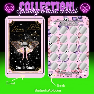 250 Défi d'économies à gratter | Insertion pour enveloppe pour reliure A5 | Collection de faux tarots effrayants | Galaxie spatiale rose d'Halloween | Le papillon de la mort