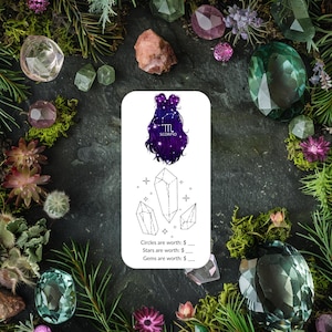 Zodiac Scorpio Laminated Savings Challenge | Budget Binder Cash Envelope | Physical Tracker | Choose your own amount | Gemstone and Crystals