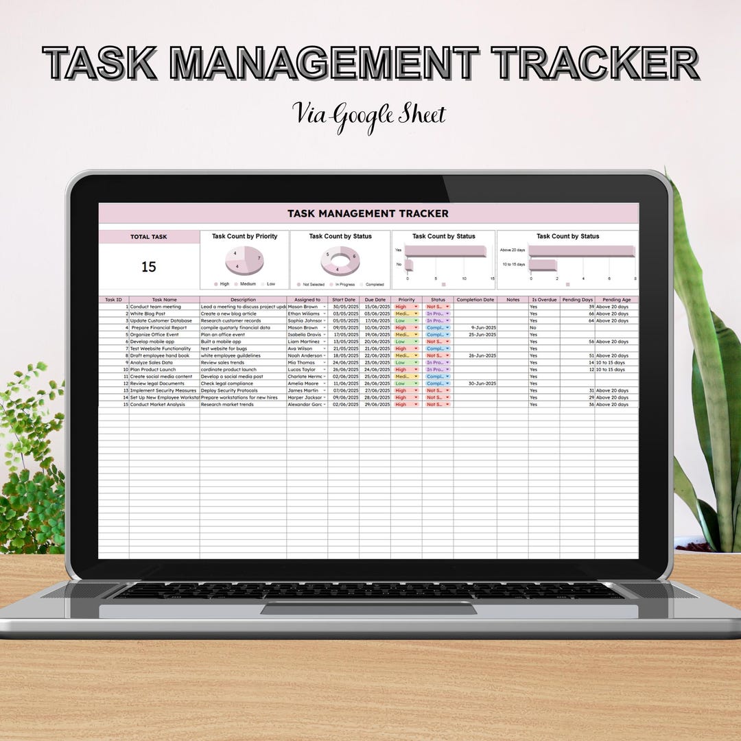 All-in-one Task Tracker Spreadsheet: Google Sheets & Excel Template - Etsy