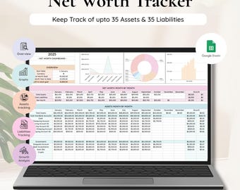 Net Worth Tracker: Personal Finance Google Sheets Template (Digital Download)