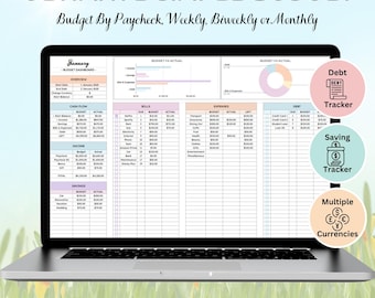 Simple Budget Planner: Weekly, Biweekly, Monthly Tracker (Google Sheets Digital Download)