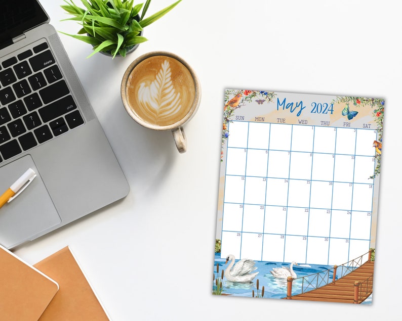 EDITABLE May 2024 Calendar vertical/ Portrait, 2024 May Monthly Planner
