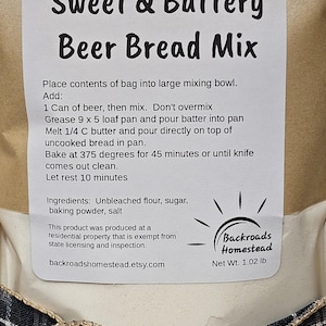 Mezcla para pan de cerveza dulce y mantecoso / Kit para hornear fácil sin levadura