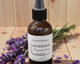 Sleep Lavender Magnesium Spray for Feet • 4 oz Amber Glass Bottle • Small Batch • Toxin Free