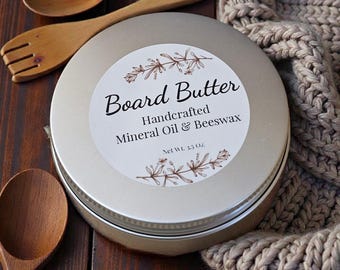 Handcrafted Board Butter | Mineral Oil & Beeswax Wood Conditioner Balm