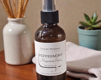 Sleep Peppermint Magnesium Spray for Feet • 4 oz Amber Glass Bottle • Small Batch • Toxin Free