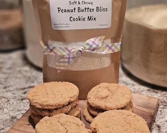 Peanut Butter Cookie Mix, Homemade Soft Cookies, Small Batch Baking Gift