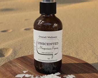 Sleep Unscented Magnesium Spray for Feet • 4 oz Amber Glass Bottle • Small Batch • Toxin Free