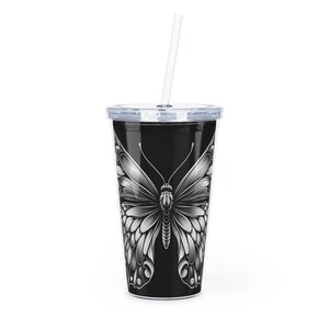 Stylish Butterfly Tumbler, Travel Mug, Sassy Drinkware, Gift for Her, Summer Vibes, Eco-Friendly Cup