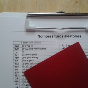 Pratiquez les nombres turcs aléatoires imprimable (PDF)