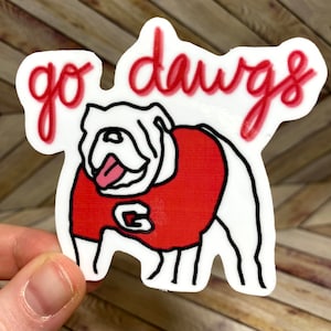 Go Dawgs UGA Mascot Waterproof & Dishwasher/Outdoor Safe Sticker