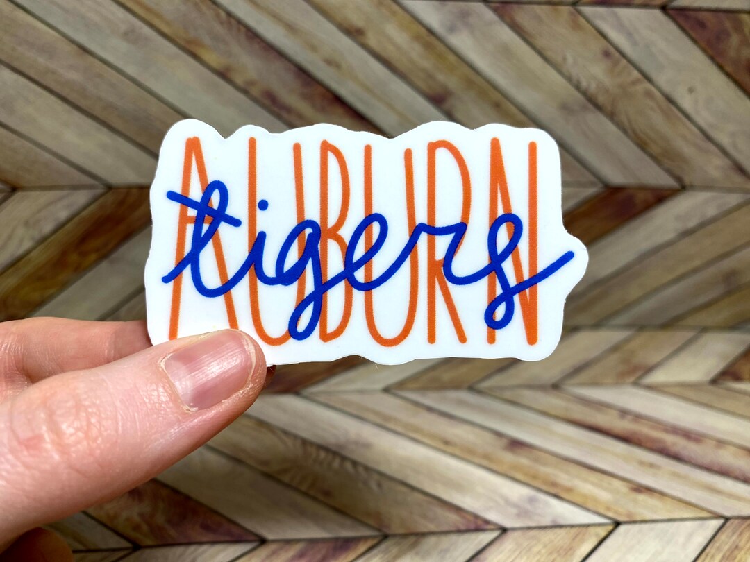 Auburn Text Waterproof & Dishwasher Safe Sticker Etsy