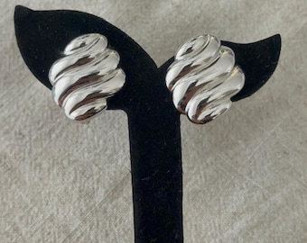 Vintage Monet clip ons silver tone