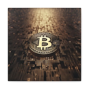 ビットコイン オフィス装飾 金融投資 デジタルゴールド IRA テクノロジー キャンバス ギャラリーラップ V2