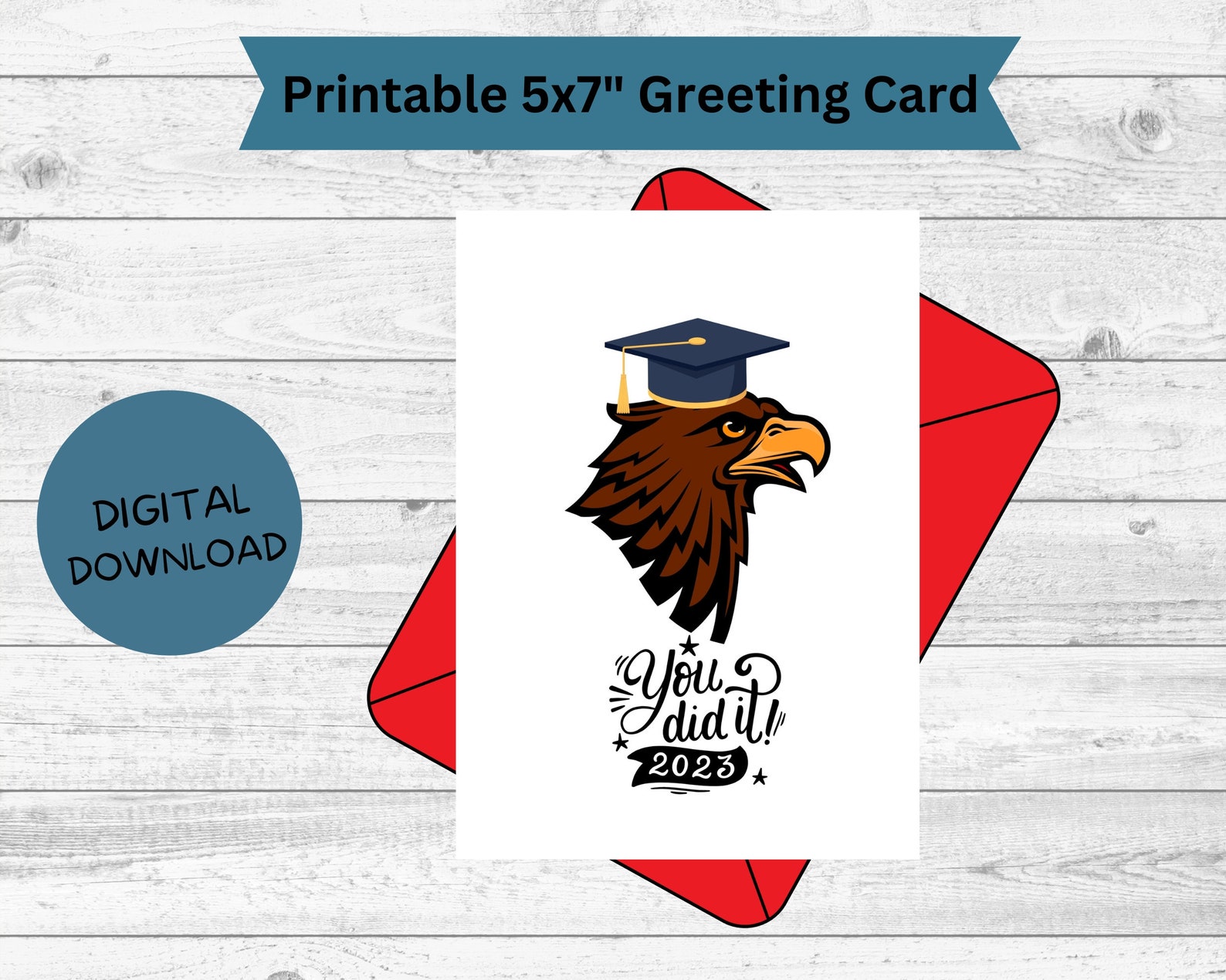 Printable Graduation Card | High School Graduation Card | 5x7 Greeting ...