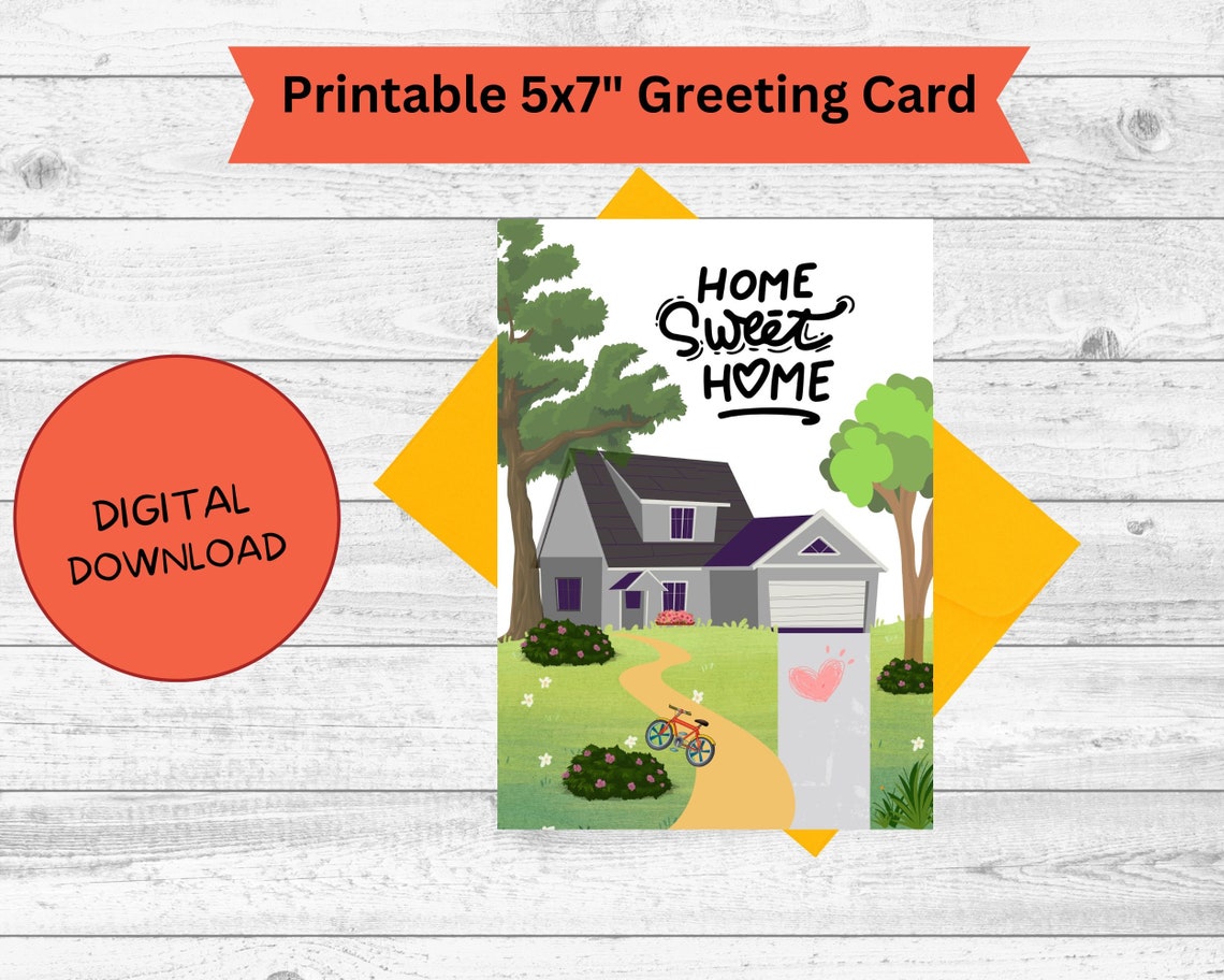 Congratulations on Your New Home Printable Card, Printable Card, Digital Card, Housewarming Card ...