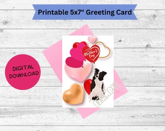 Border Collie Mother's Day Card / Border Collie Card /Sheepdog / Greeting Card / Mom's Day Card