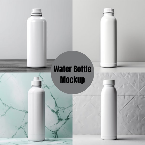 500ml Water bottle Mockup Bundle, Water bottle png, smartobject psd mockup