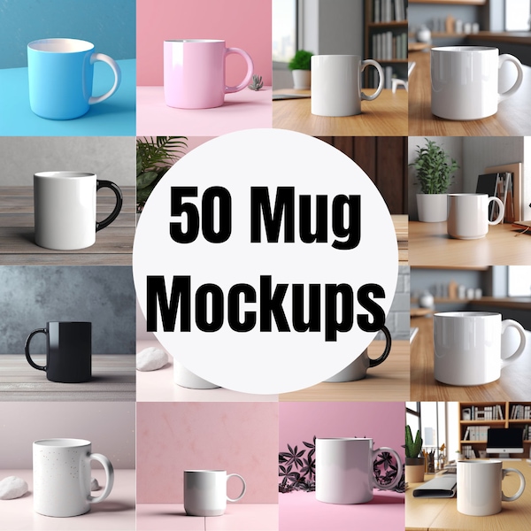 50+ Mug Mockup Bundle, Mug Mockups, Black Mug Bundle, Mug Mockup 11 oz, coffee mug mockup, black handle mug mockup, mug water mockup,mug png