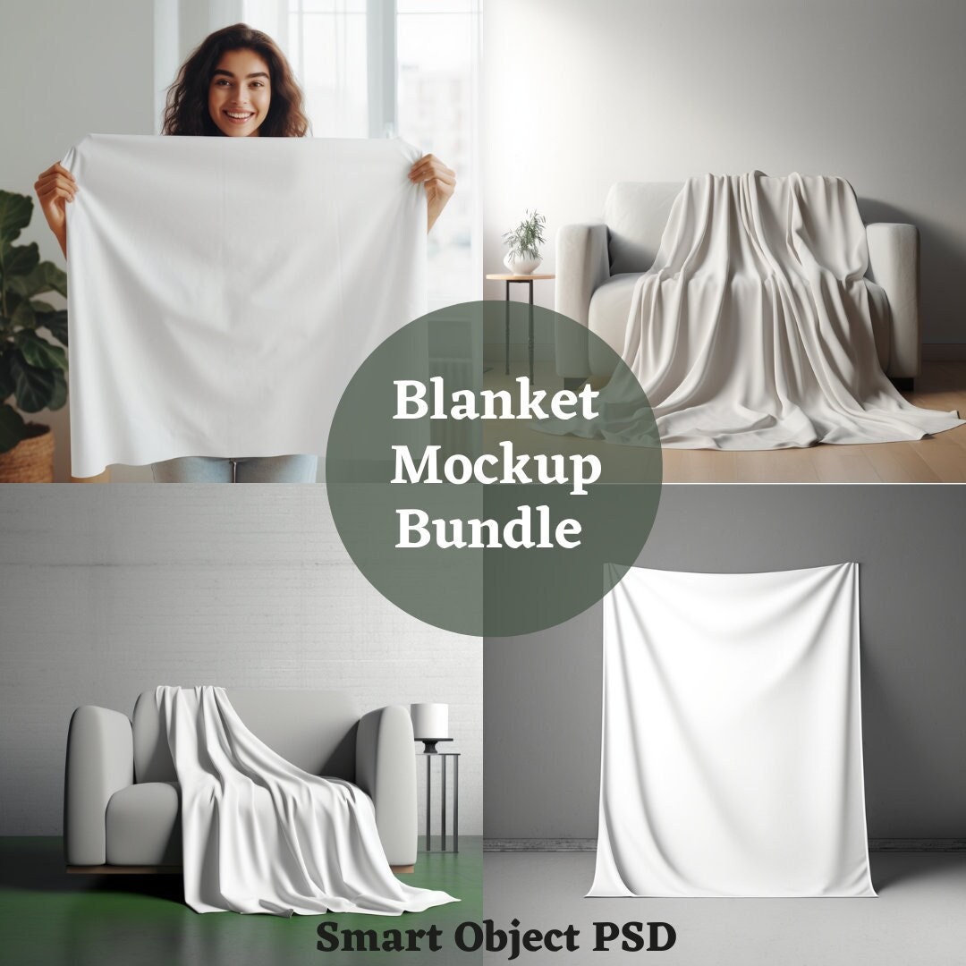 Blanket Mockup Smart Object Blanket Mockup Bundle Throw Blanket Mockup