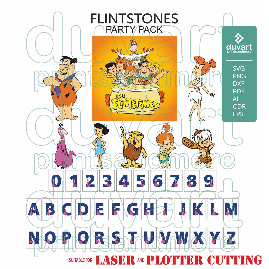 Flintstones Party Pack: Printable Vector Files (digital Product) - Etsy