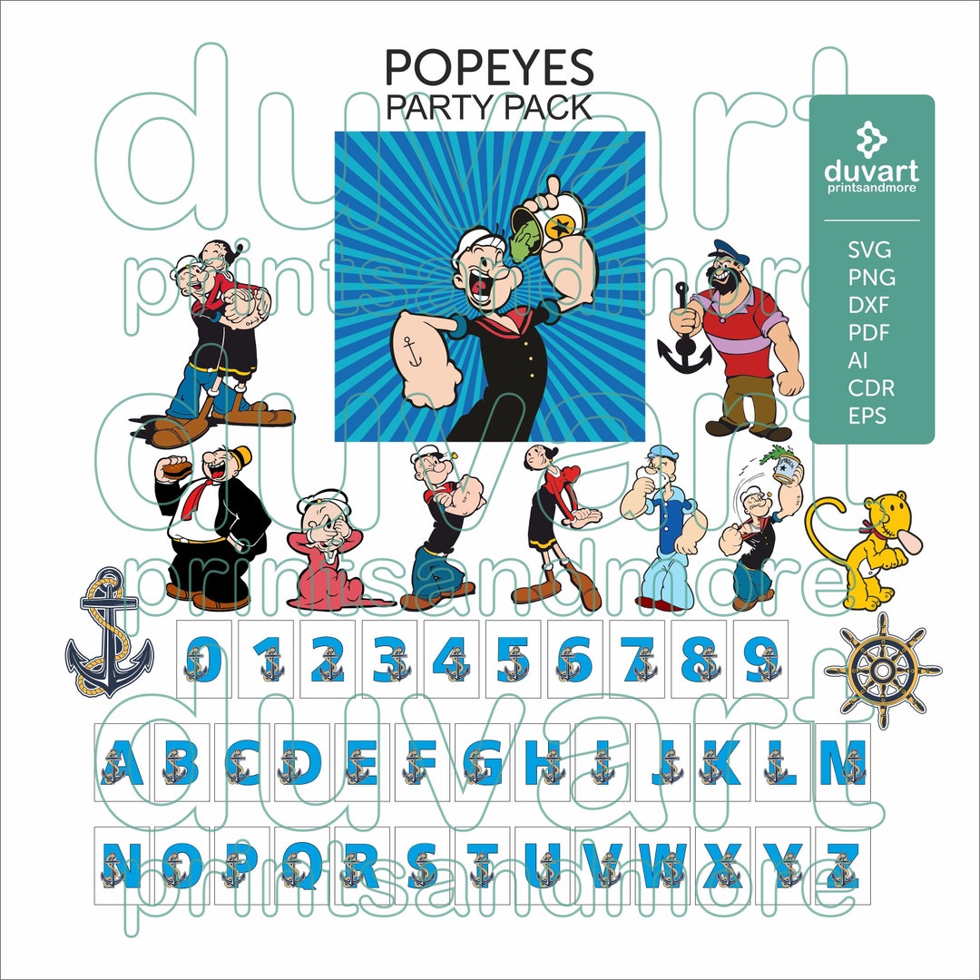 Popeyes Party Pack Olive Oyl Bluto Swee'pea Anchor Etsy
