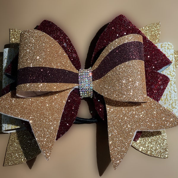 Competition Cheer Bow | All-Stars | Cheer Team Bling Bow | 3 Layer Bow