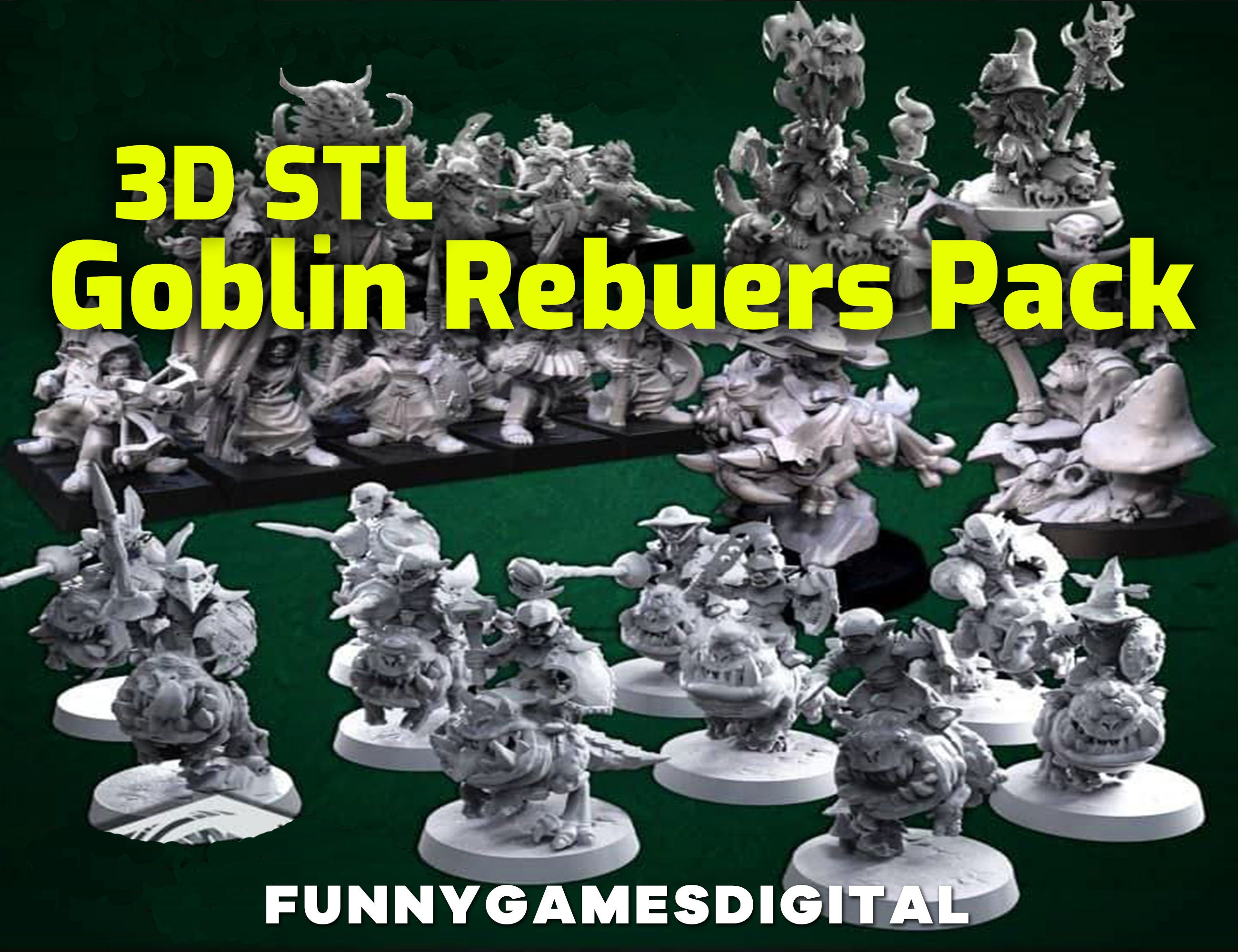 3D STL PACK Goblin Rebuers Miniatures Pack Tabletop Etsy