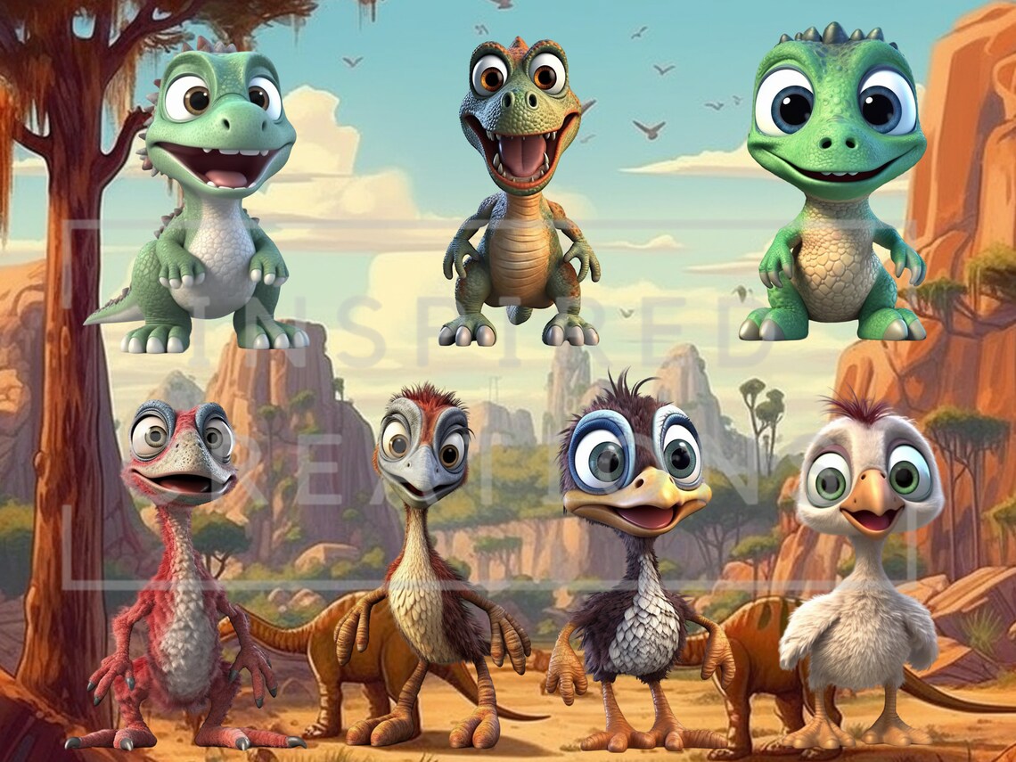 DINOSAUR CLIPART ANIMATED Bundle With Cute Baby Dinos Clip Art Png, T ...