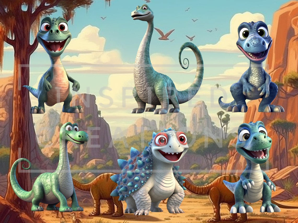 DINOSAUR CLIPART ANIMATED Bundle With Cute Baby Dinos Clip Art Png, T ...