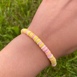 Pink Lemonade Clay Bead Bracelet