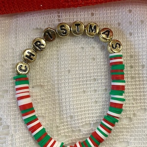Christmas Clay Bead Bracelet