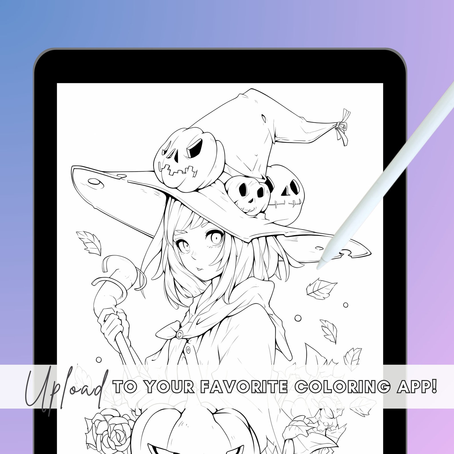 Witch Anime Girls Coloring Book Vol #1, 26 Anime Coloring Pages Anime ...